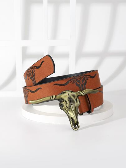 Cattle Head Buckle Belt