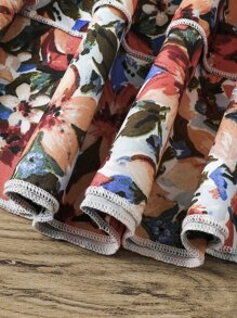 Toddler Girls Allover Floral Print One Shoulder Ruffle Hem Dress - Multicolor - View 3