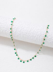 imoli Gargantilla con diseño de diamante de imitación - Verde - Ver 4