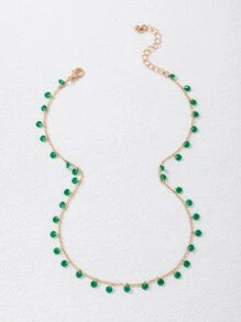 imoli Gargantilla con diseño de diamante de imitación - Verde - Ver 5