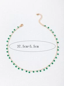 imoli Gargantilla con diseño de diamante de imitación - Verde - Ver 6