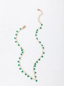 imoli Gargantilla con diseño de diamante de imitación - Verde - Ver 7