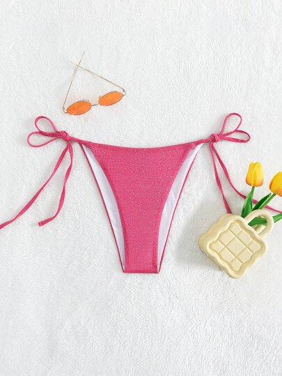Summer Plain Tie Side Bikini Bottom
