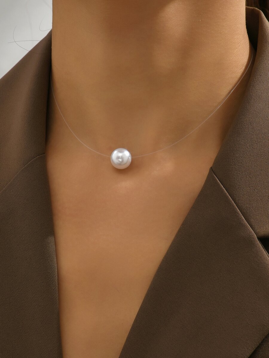 Faux Pearl Decor Choker - Multicolor - View 1