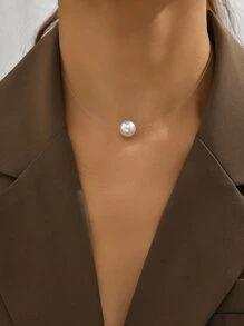 Faux Pearl Decor Choker - Multicolor - View 2