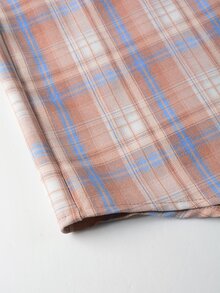 Manfinity Men Plaid Print Drop Shoulder Shirt - Pink - View 5