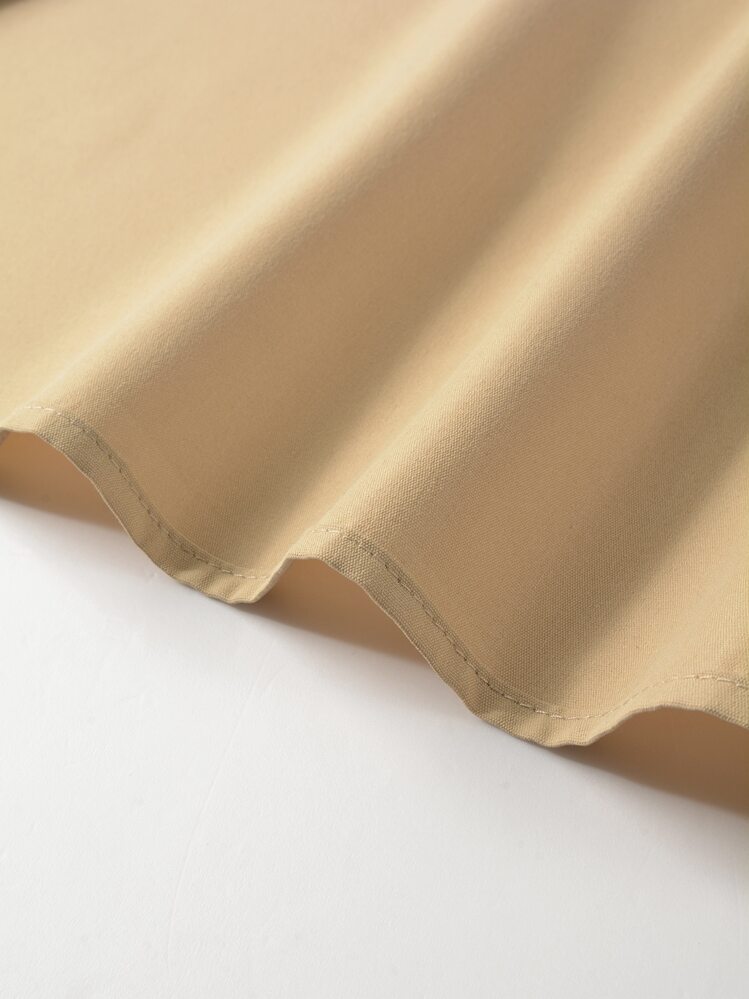 Aesthetic Post เสื้อเชิ้ต ผู้ชาย ลายตัวอักษร ปกเบสบอล (ไม่รวมเสื้อยืด) - สีกากี - ดู 5