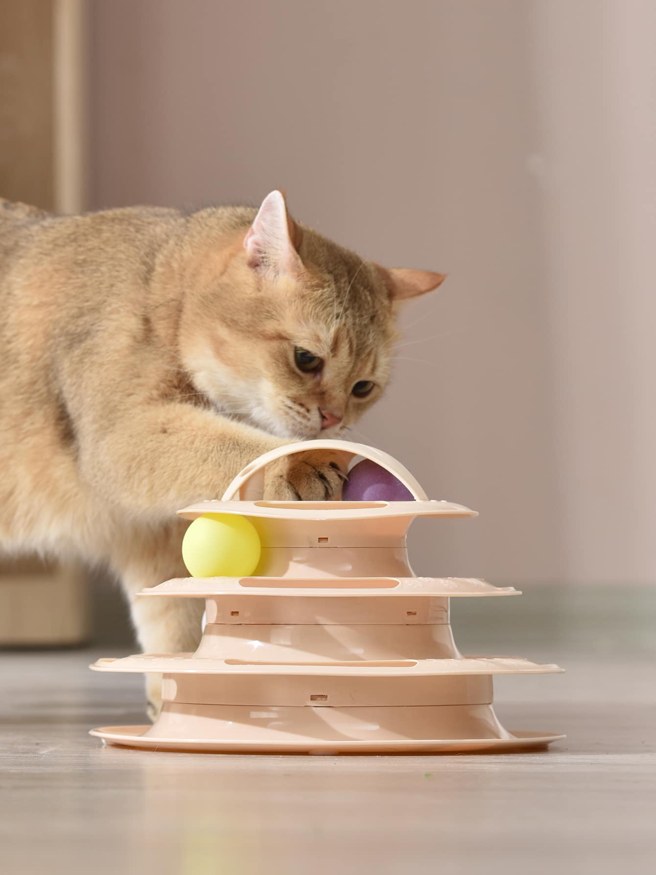 1pc Multi-layer Ball Decor Cat Teaser Toy