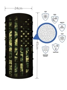 Anyfashion Sun Protective Anti UV 1pc Star & Camo Pattern Sun-Protection Neck Gaiter - Multicolor - View 4