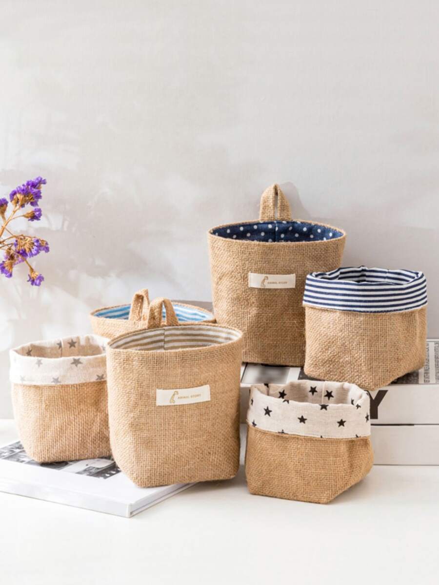 1入組隨機圖案收納籃 - 棕色 - 查看 1