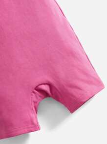 SHEIN Baby Heart & Slogan Graphic Cami Romper - Pink - View 4