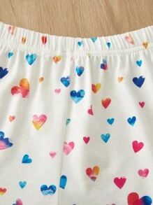 SHEIN Đồ mặc nhà Gái Tim Tất cả trên in Giải trí - trắng - Xem 3