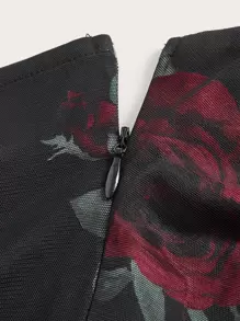 SHEIN Clasi 大碼網紗緊身上衣露背交叉闊腿吊帶連體褲 - 彩色 - 查看 3