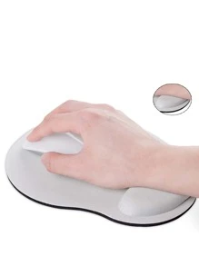 Alfombrilla de ratón unicolor con reposamuñecas, alfombrilla de ratón de escritorio - Gris Claro - Ver 3