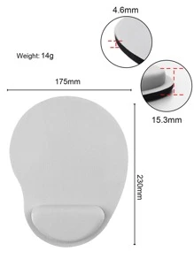 Alfombrilla de ratón unicolor con reposamuñecas, alfombrilla de ratón de escritorio - Gris Claro - Ver 4