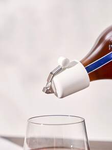 1pc Solid Wine Stopper - White - View 3