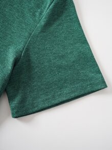 SHEIN LUNE Camiseta con estampado de trébol - Verde - Ver 4
