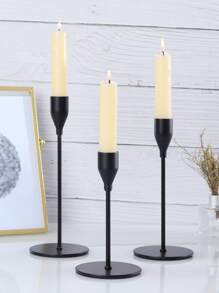 3pcs Iron Candle Holder - Black - View 1