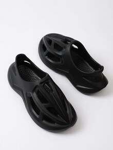 Hombres Zuecos con abertura - Negro - Ver 3
