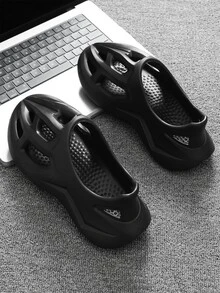 Hombres Zuecos con abertura - Negro - Ver 4