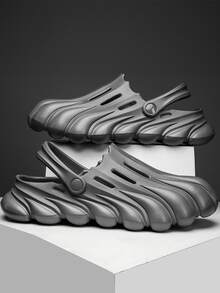 Hombres Zuecos con diseño de abertura - Gris - Ver 1