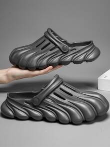 Hombres Zuecos con diseño de abertura - Gris - Ver 5