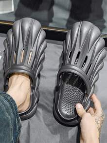 Hombres Zuecos con diseño de abertura - Gris - Ver 7