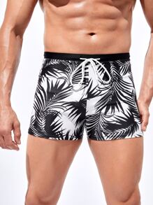 Surfspeed 男士熱帶圖案腰部抽繩泳褲