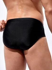 Manfinity Men Knot Waist Swim Brief - Black - View 2