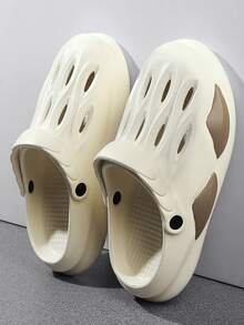 Men Hollow Out Multi-way Wear Vented Clogs - Beige - View 2