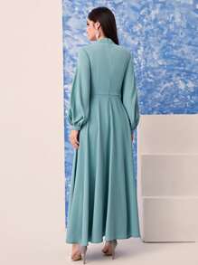 Mulvari Choker Neck Bishop Sleeve Dress