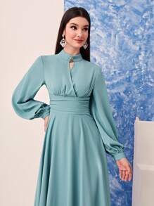 Mulvari Choker Neck Bishop Sleeve Dress