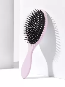 干湿使用垫子、发刷/发梳 1 件大号塑料经典椭圆形手持式柔软触感长柄易于拆卸发梳礼物适合女性和女孩适合女性和男性适合女性妈妈妻子姐妹青少年女朋友适合所有发质、刷子、发刷、边缘刷、刷头发、发梳、梳头发、顺发刷、球刷、迷你发刷、发刷套装、木梳 - 粉色 - 查看 1