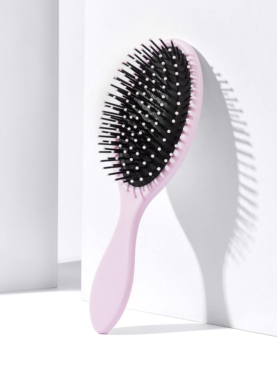 干湿使用垫子、发刷/发梳 1 件大号塑料经典椭圆形手持式柔软触感长柄易于拆卸发梳礼物适合女性和女孩适合女性和男性适合女性妈妈妻子姐妹青少年女朋友适合所有发质、刷子、发刷、边缘刷、刷头发、发梳、梳头发、顺发刷、球刷、迷你发刷、发刷套装、木梳 - 粉色 - 查看 1