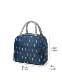 1pc Random Cartoon Large-capacity Lunch Bag, Handle Design Lunch Box Bag, Bento Bag - Multicolor - View 2