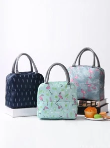 1pc Random Cartoon Large-capacity Lunch Bag, Handle Design Lunch Box Bag, Bento Bag - Multicolor - View 3