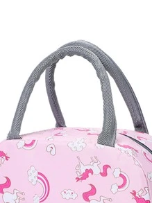 1pc Random Cartoon Large-capacity Lunch Bag, Handle Design Lunch Box Bag, Bento Bag - Multicolor - View 4