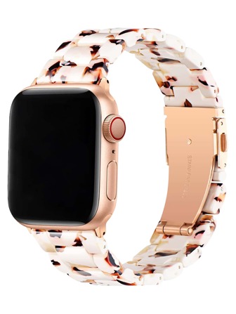 1 pieza Pulsera de reloj de resina de mármol marrón y blanco ajustable y desmontable, diseño versátil y ligero resistente al agua, compatible profesionalmente con Apple Watch S10, Ultra 2/1, SE S9/8/7/6/5/4/3/2/1, de 38/40/41/42/44/45/49mm