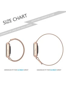 1入組不銹鋼可調節錶帶適用於Apple Watch - 玫瑰金 - 查看 4