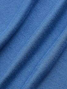 ROMWE Solid Flare Leg Pants - Blue - View 4