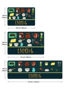 1pc Imitation Cashmere Kitchen Floor Mat, Kitchen Appliance Floor Mat, Non-slip Kitchen Mat - Multicolor - View 5