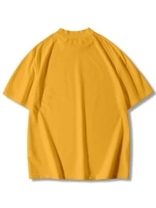Manfinity Hypemode Men Cartoon Graphic Mock Neck Tee - Yellow - View 2