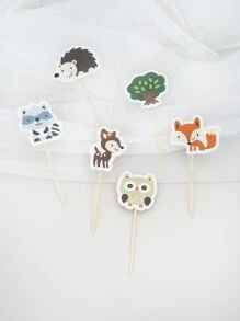 12pcs Cartoon Animal Design Cake Topper - Multicolor - View 5