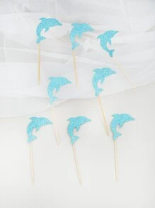 12pcs Dolphin Design Cake Topper - Blue - View 2