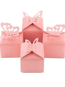10pcs Butterfly Decor Gift Box - Pink - View 1