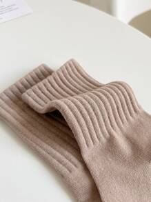 6 pares Calcetines de tripulación unicolor - Multicolor - Ver 5