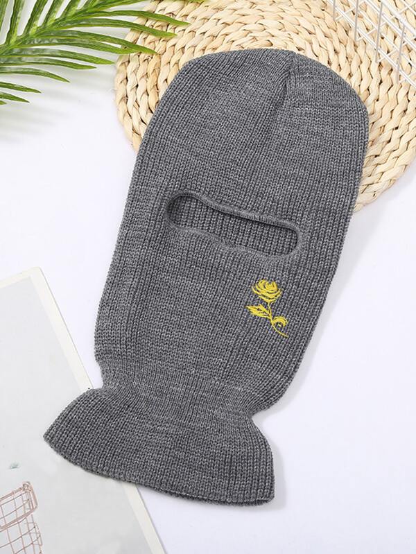 Floral Embroidery Balaclava Cap SHEIN USA