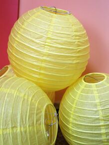 5 chiếc đèn lồng giấy trang trí - Màu vàng - Xem 2