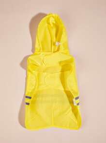 1pc Reflective Detail Pet Raincoat - Yellow - View 4