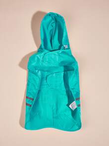 1pc Reflective Detail Pet Raincoat - Blue - View 4